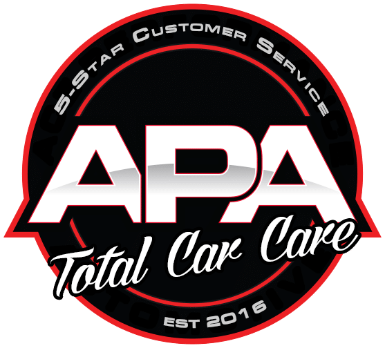 APA Total Car Car Logo in red, black and white branded colors located in the header and footer of the website